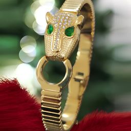 KARISHMA KREATIONS Unisex Stainless Steel Gold-Plated American Diamond Studded Bracelet-image-49