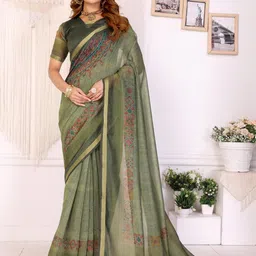 JYA Printed Celebrity Inspired Banarasi Silk Saree For Women-picture-16