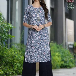 Moda Rapido Selection Of 3 Floral Printed Round Neck Straight Kurta-image-36
