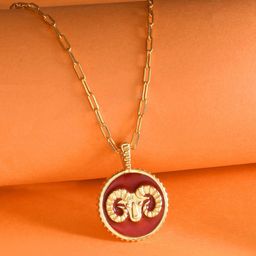 Voylla Gold-Plated Circular Pendants with Chains-image-27