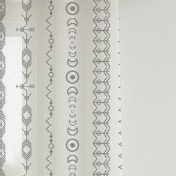 STITCHNEST Grey & White Set of 3 Sheer Window Curtain image 5