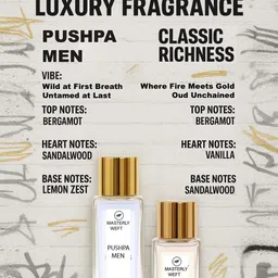 MASTERLY WEFT Men Set Of 2 Pusha & Classic Richness Long Lasting Eau De Parfum- 20 ml Each image 2