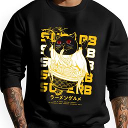 AUSK Men Black & Yellow Printed Full Sleeve Round Neck Fleece Ribbed Sweatshirt-picture-23