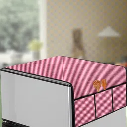 The Furnishing Tree Pink Plastic Refrigerator Cover-image-86