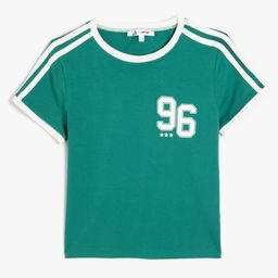 Koton Women Typography Printed Round Neck Cotton Slim Fit T-shirt-image-87
