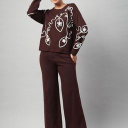 Mafadeny Embroidered Round Neck Sweatshirt With Trousers Co-Ords-picture-25
