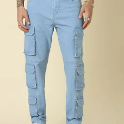 CINOCCI Men Relaxed Fit Mid Rise No Fade Clean Look Stretchable Jeans-image-91
