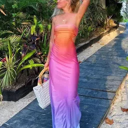 StyleCast Women Strapless Ombre Bodycon Maxi Dress With Cut-Out Detailed-image-96