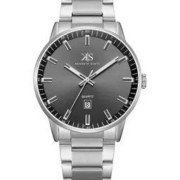 KENNETH SCOTT Men Dial & Stainless Steel Straps Analogue Watch K22010-SBSB-51