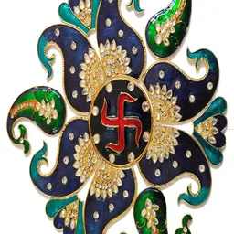 Kala Samarpan Multicoloured Metal Rangoli With Centerpiece-6
