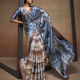 DIVASTRI Tie and Dye Satin Saree-image-13
