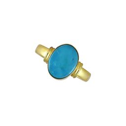 GenZcomplex Gold-Plated Brass Turquoise Finger Ring-image-86
