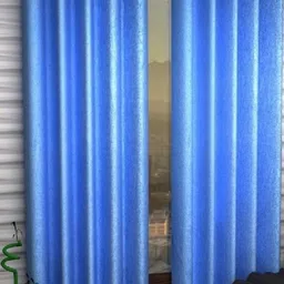 274 cm (9 ft) Polyester Semi Transparent Long Door Curtain (Pack Of 2) (Solid, Sky Blue)-image-74