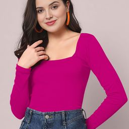 Dream Beauty FashionWomen Solid Square Neck Top-picture-26