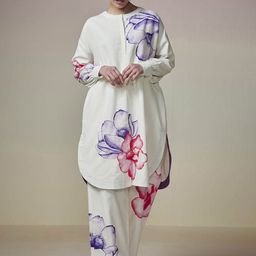 Dressfolk Lily Printed Round Neck Tunic With Trousers-image-18