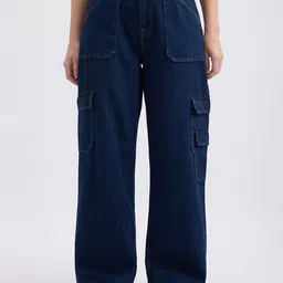 Pepe Jeans Women Straight Fit High-Rise Cargos Trousers-picture-12