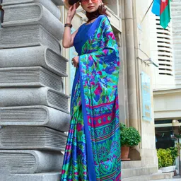 Mitera Abstract Block Print Saree image 1