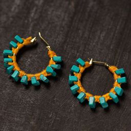 iTokri Thread And Stone Work Geometric Shaped Hoop Earrings-image-85