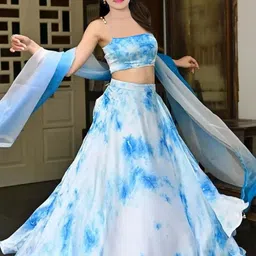 Piludi Girls Printed Ready to Wear Lehenga & Blouse With Dupatta-picture-40