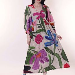 POPPI Floral Print Maxi Midi Dress-image-81