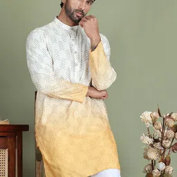 Anouk Men Geometric Printed Sequinned Kurta image 3