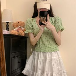 KPOP Women Floral Printed Top-image-87