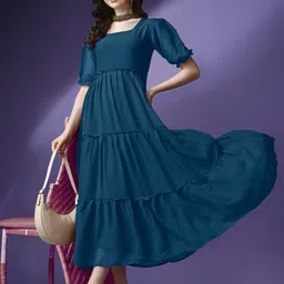 Femvy Women Fit & Flare Maxi Dress-image-95