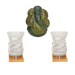 Somil Indore Mosaic Decorative Lamp Combo of Matching Wall Lamp & Blessing God Ganesh Wall Lamp, Multi Compatible with LED, Size: 15 X 15 X 17 Cm, Pack of 3.-image-70