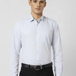 Peter England Men Vertical Stripes Textured Regular Fit Formal Shirt-image-52