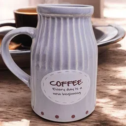 Handmade Embossed White With Multicolour Hearts Ceramic Mug-picture-5