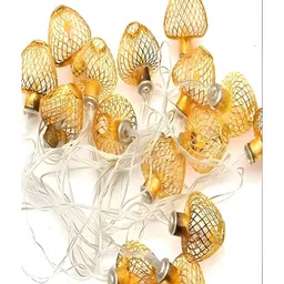 KAVYARA Gold-Toned & White Apple Shape String Lights image 5
