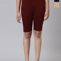 AMUL COMFY Pack Of 3 Girls Cotton Cycling Shorts-image-37