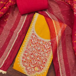 MANVAA Floral Embroidered Sequinned Unstitched Dress Material-picture-15