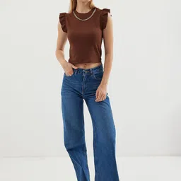 BIGDART Flutter Sleeve Crop Top image 5