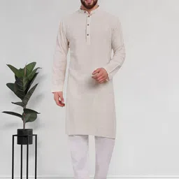 SKAVIJ Men Regular Pure Cotton Kurta with Pyjamas-picture-16