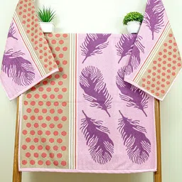 RANGOLI Purple & Red 3 Piece Printed Cotton 450 GSM Towel Set-26