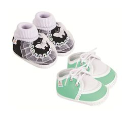 NESKA MODA Kids-Unisex Black Cotton Booties-picture-48