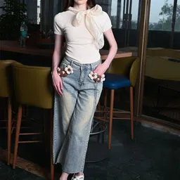 ODETTE Women Faded Loose Fit Trousers-image-54