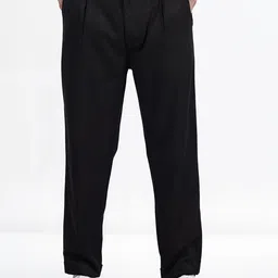 Celio Men Black Solid Straight Fit Trousers-image-20