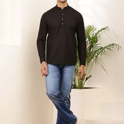 MULTI SHADES Mandarin Collar Pure Cotton Kurta-image-64