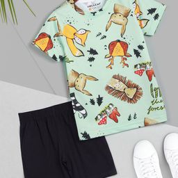 HELLCAT Boys Printed T-shirt with Shorts-image-39