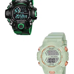 THE SHOPOHOLIC Men Pack of 2 Dial & Straps Digital Watch C-GREEN-DK GREEN-picture-35