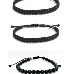 Dynamic Retail Global Black Set of 3 Men Cuff Bracelet-image-82