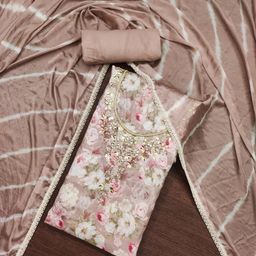 Blissta Floral Embroidered Beads and Stones Unstitched Dress Material-image-44