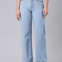 ZHEIA Women Cotton Wide Leg High-Rise Jeans-image-101