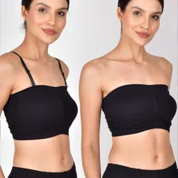 TOMKOT Lightly Padded Full Coverage Strapless Bandeau Bra-4