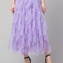 Fruba Frilled Knee-Length Skirt-image-82
