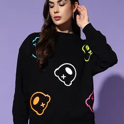 GRIFFEL Women Round Neck Pullover Sweatshirt-image-47