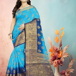 DIVASTRI Woven Design Zari Pure Silk Banarasi Saree-picture-30