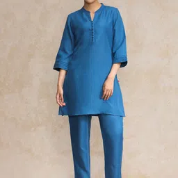 Varanga Women Printed Regular Pure Cotton Kurta with Trousers-image-52